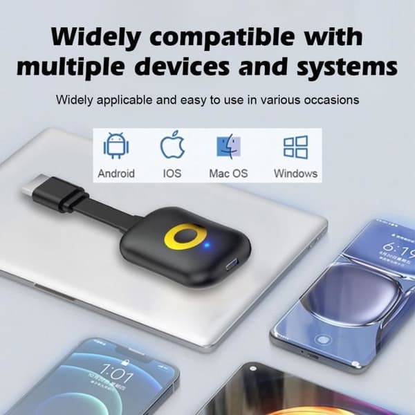 HDMI-mottaker/dekoder - MOMOTOU - 4K - WiFi 802.11 b/g/n - Kompatibel med Android/iOS/Windows