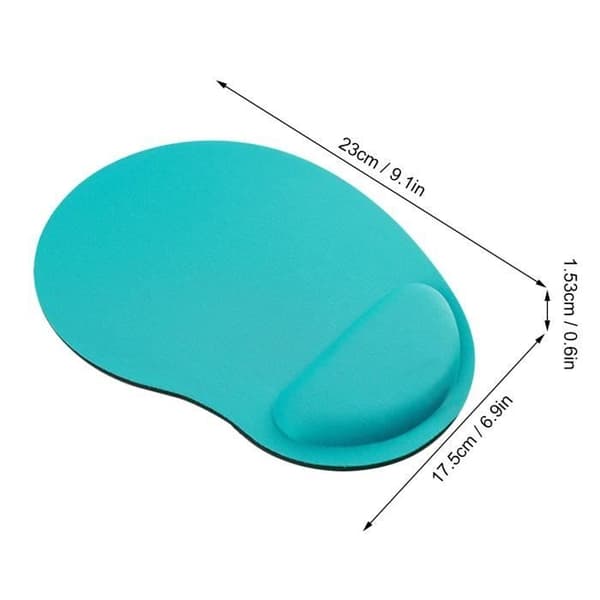 Myk, komfortabel ergonomisk musematte med håndleddsstøtte, blå/grønn