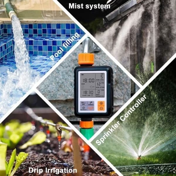Timer för bevattning utomhus - AUDBURN - Sprinklertimer med stor LCD-display