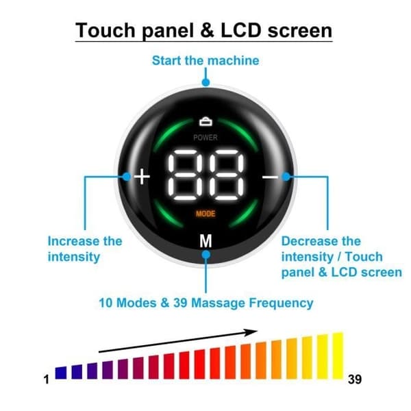 Muskelstimulator - Uspecificeret - Mavebælte - LCD-skærm - 10 tilstande - 39 niveauer