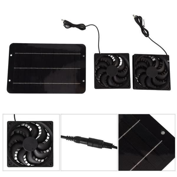 Solcellsfläktkit - EJ.LIFE - 10W - Vattentät - 12V - Plug and Play