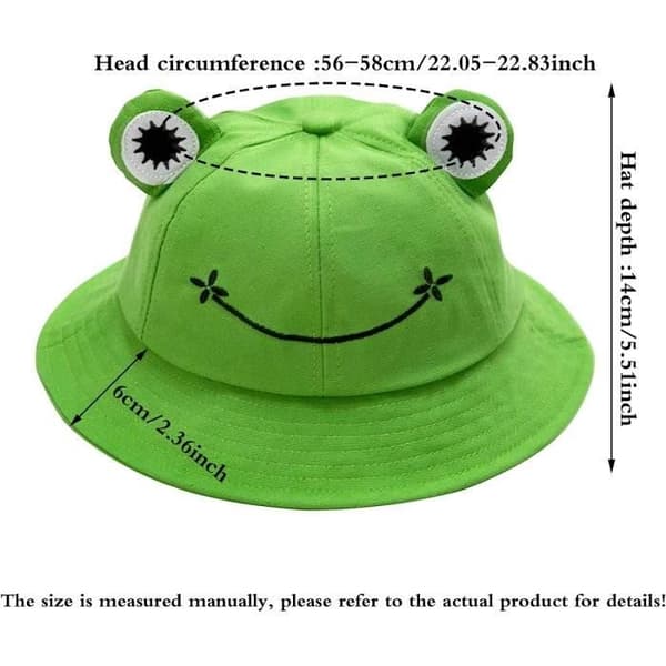(Vit) Dambomullssolhatt - Frog Bucket Hat - Packbar -