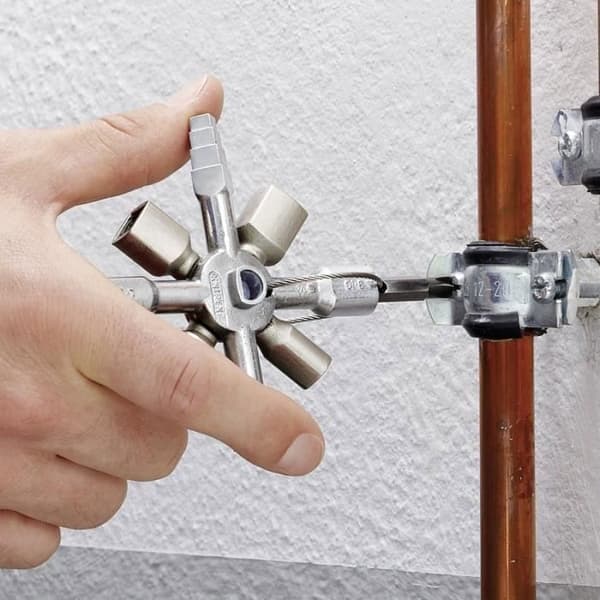 (Grå) TWINKEY® universalnøgle til styreskabe med 8 stikkontakter - KNIPEX - 001101