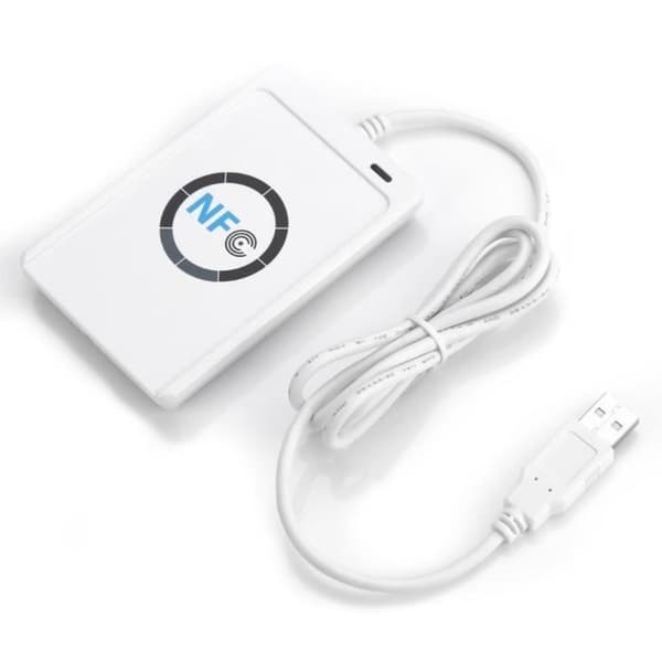 NFC RFID-läsare/skrivare ACR122U Gratis programvara ISO14443A/B+ i vitt -