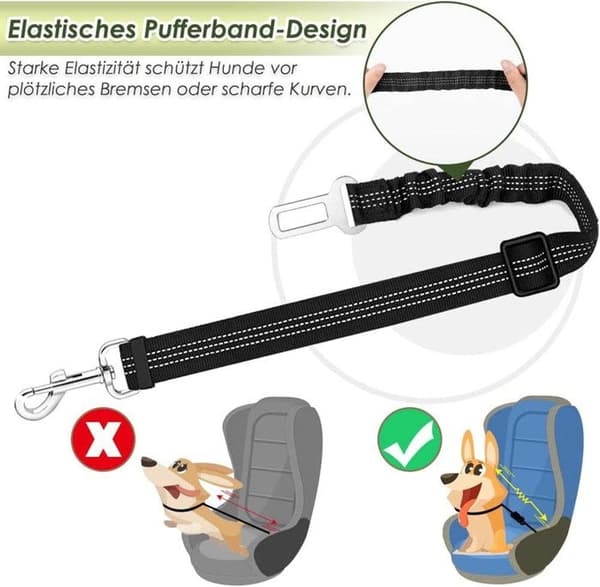 Hundesele med bilbelte (svart,
