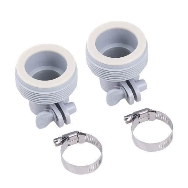 2-pak B-adapter til Intex-pool - forbinder pools, slangeadapter til pooltilbehør 3,8 cm til 3,8 cm