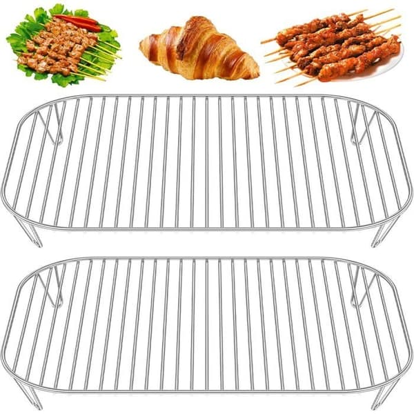 Grill i rustfrit stål (sæt med 2) - Grill - Specielt designet til airfryere