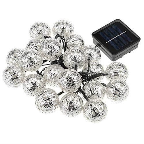 Solcellsljusslinga - 6,5m - 30 LED-lampor - Vattentät - Trädgårdsdekoration