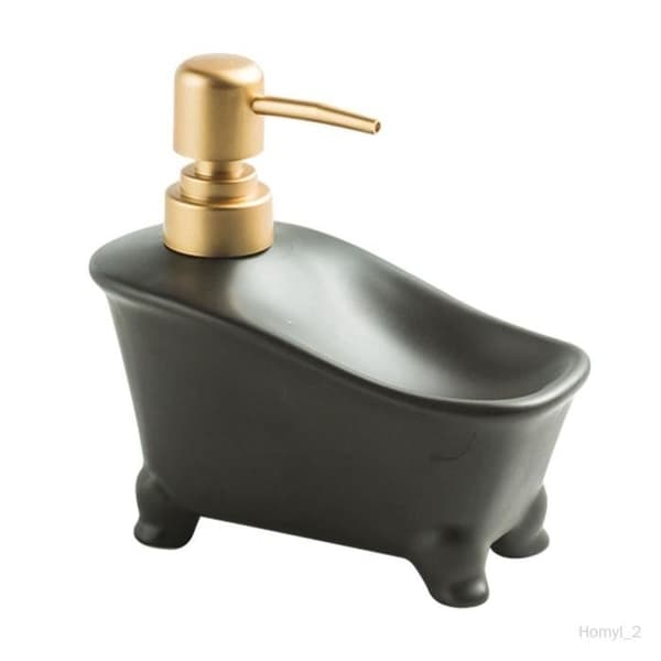 (Sort) Sæbedispenser - COLAXI - Manuel - Keramisk - Dobbelt anvendelse - Elegant og praktisk