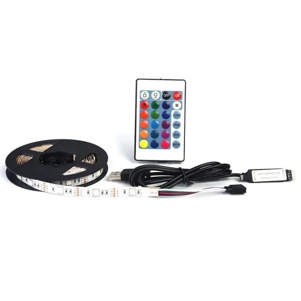 LED-stribelys Fleksibel LED-lampe til TV-baggrundslys 3M (sort) - HEN