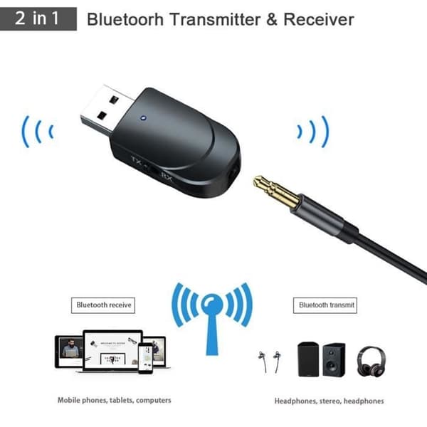 Bluetooth-adapter - SURENHAP - KN330 - Lydsender/mottaker - Bluetooth 5.0 - 10 m rekkevidde
