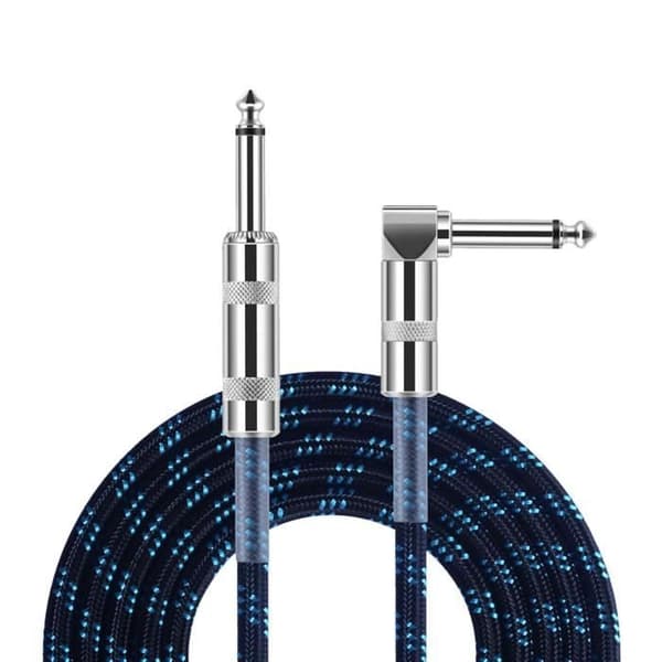 6,35 mm gitarkabel, 3 m elektrisk gitarkabel støyreduserende instrumentkabel