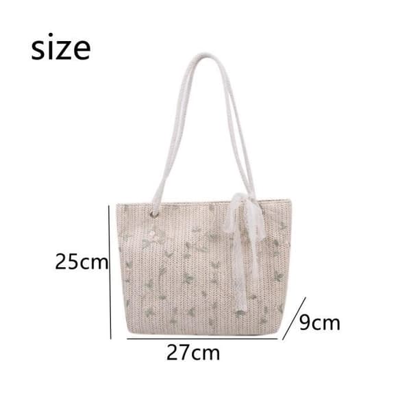 (exklusive vit) Strandväska - Dam - Sugrör - Boho Style - 27x9x25cm -