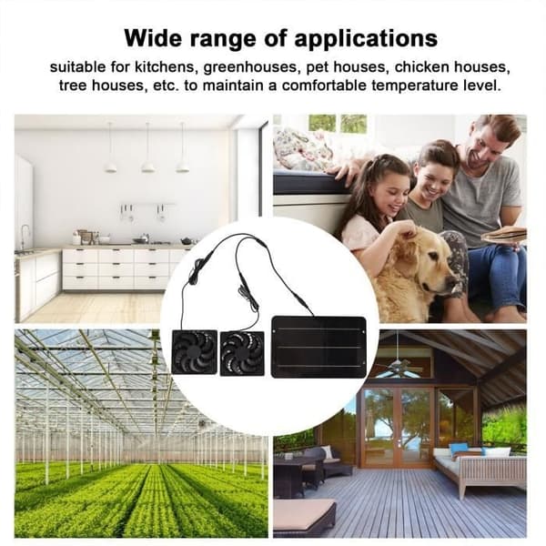 Solcelleviftesett - EJ.LIFE - 10W - Vanntett - 12V - Plug and Play