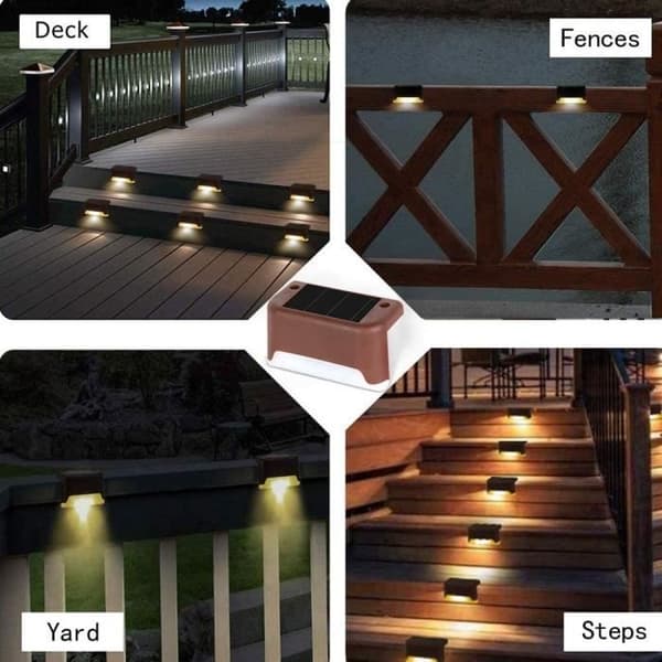 (Sort) PRUMYA udendørs solcellelampe til hegn, trapper, terrasser - Sort - 4 stk.