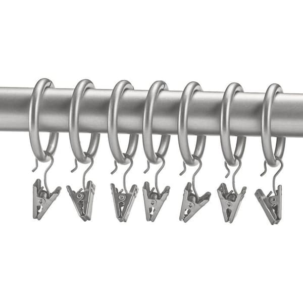 2,5 cm gardinstångsfästringar, 20-pack, silver