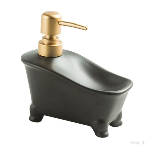 (Sort) Sæbedispenser - COLAXI - Manuel - Keramisk - Dobbelt anvendelse - Elegant og praktisk