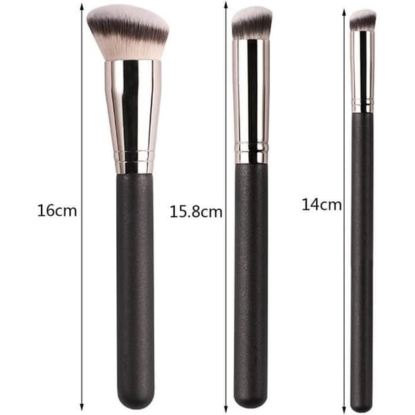 3-delt foundationbørstesæt, concealerbørste, professionelt makeupbørstesæt til ansigtsmakeup