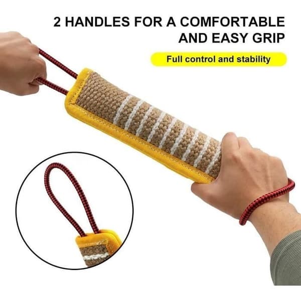 Tuggleksaker för hundar - Row Calico Jute Bitleksak, Extra Robust, Hållbar, Interaktiv, Medium