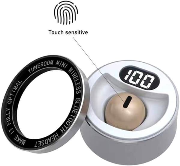 Enkle trådløse ørepropper Mini usynlige Bluetooth-ørepropper med berøringskontroll i metall