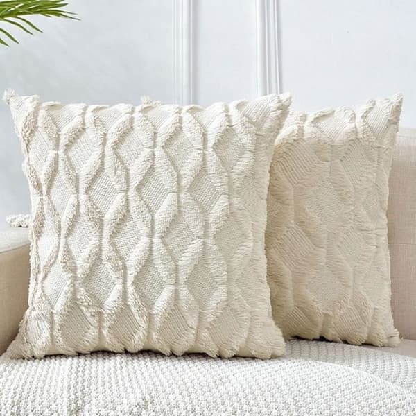 pudebetræk, sofapudebetræk, dekorative sofapudebetræk, (45 cm x 45 cm, Beige)
