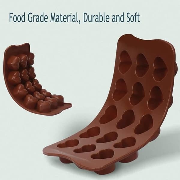 Silikone chokoladehjerteforme i silikone, til chokolade, kager, gelé, budding, non-stick