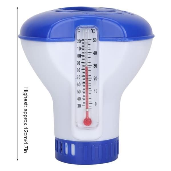 YIN klortabletdispenser, flydende klortabletdispenser med tabletholder og termometer A8