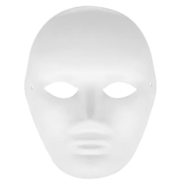 (Hvit) Venetiansk maske for menn - Hvit