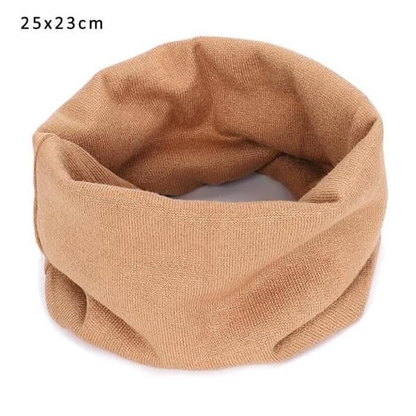 Khaki unisex damestrikket ullskjerf varmt