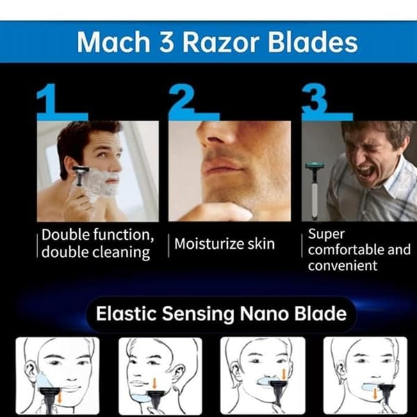 20 stk. barberblade, Mach 3 manuelle bladrefills til Gillette Mach 3 barberbladrefills til mænd