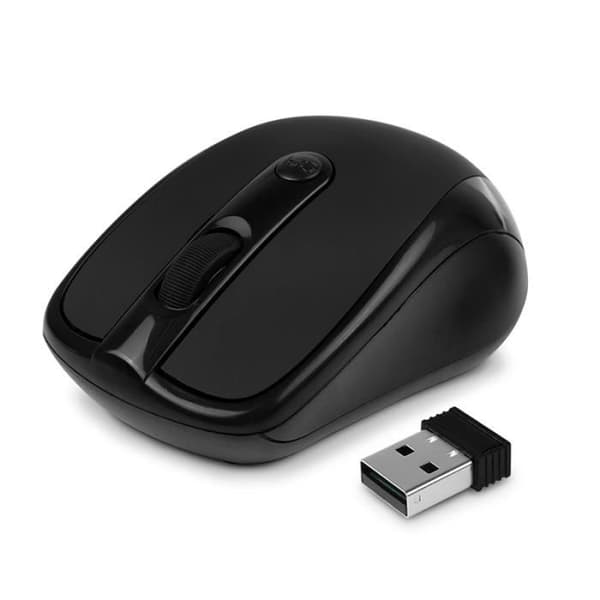 (Sort) Mini trådløs mus, 1000 DPI optisk mus til bærbar computer