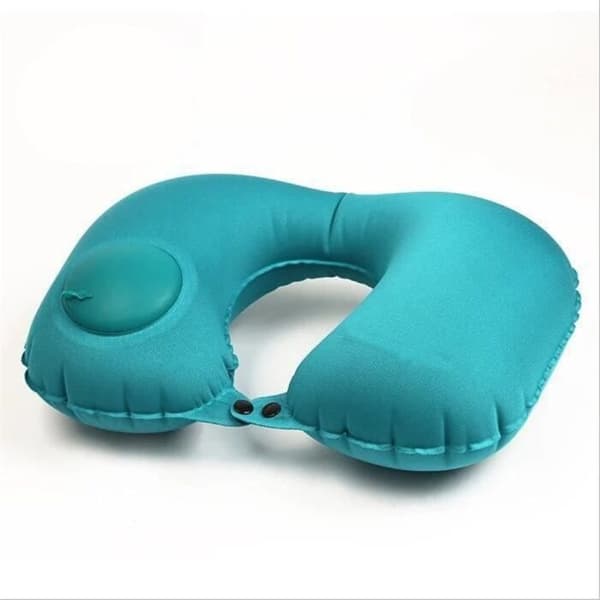 (Blå) Oppblåsbar pute - 40*28cm - Blå - Sirkulær design - Bærbar