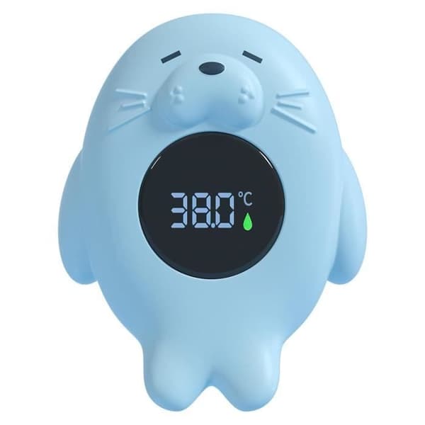 Digitalt babybadetermometer, havodderdesign, til badekar, præcist vandtermometer til børn, blåt badeværelse