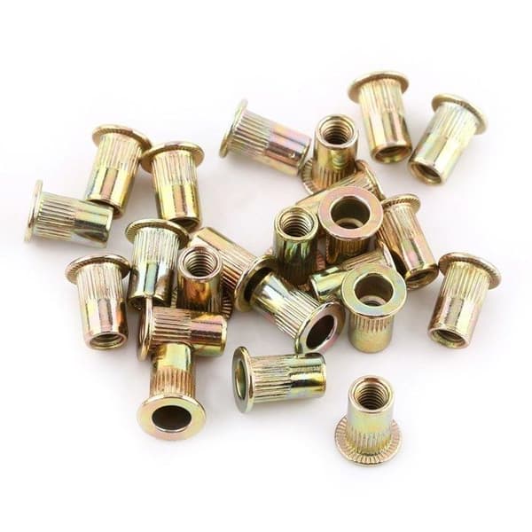 Plattgängad nitmutter i kolstål M3-M12 (M3x100 st)