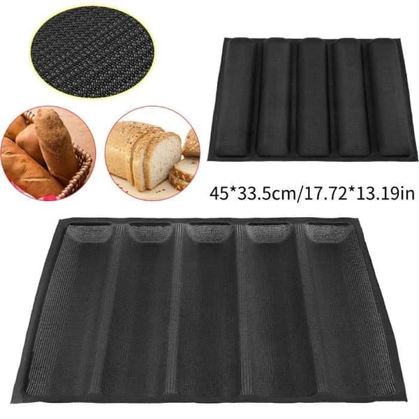 Brødform - Bageform - Silikone - 5 baguetter - Non-stick - 44x33 cm