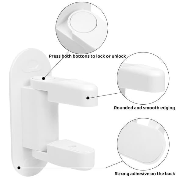 (Hvit) Barnesikring - YSTP - Hvit - Plast - 3M lim