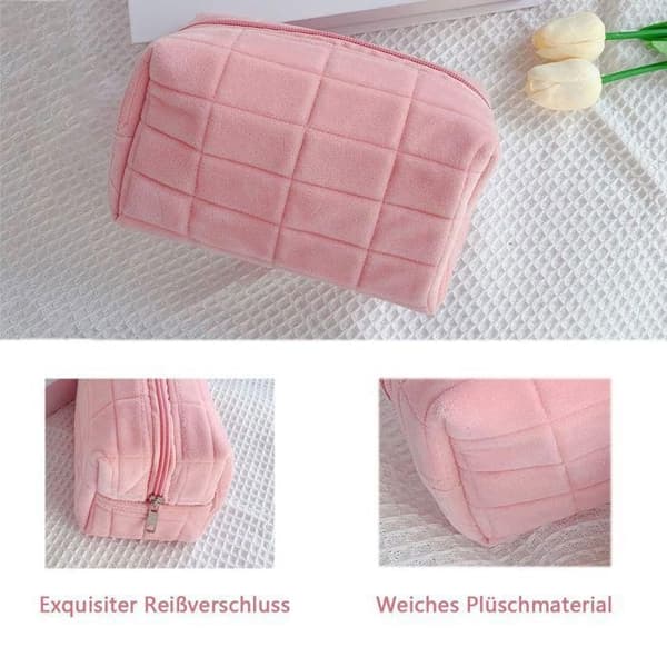 Makeuptaske, plys makeuptaske, makeuptaske, makeuptaske, blå