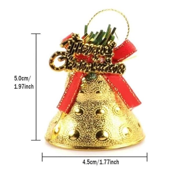 (Guld, Silver) Julklocka - Ej specificerad - 8 mini guld- och silverklockor - Plast - 5x4,5 cm - Festlig dekoration