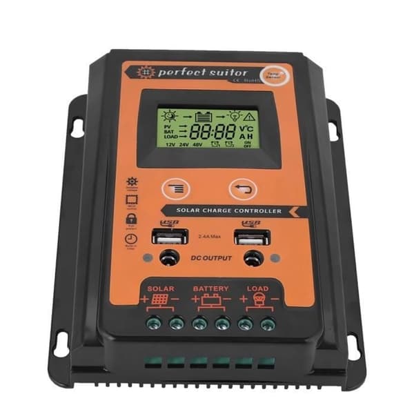 12V/24V 30A MPPT Solcelleladerkontroller Solcellepanel Batteriregulator Dobbel USB LCD-skjerm -TAM