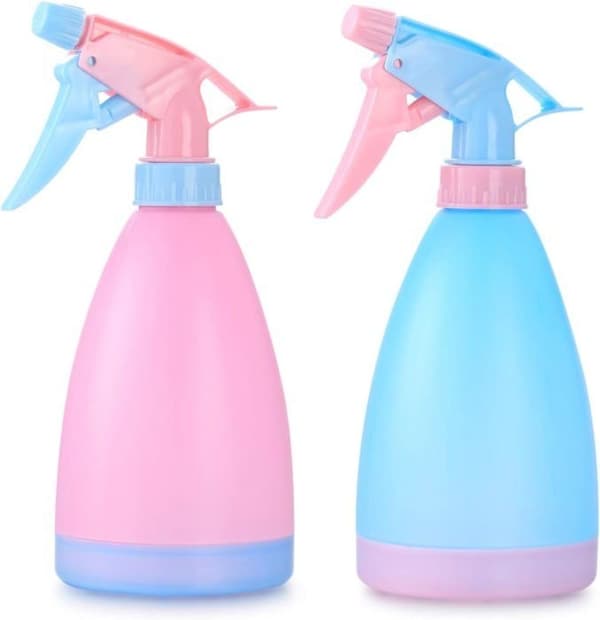 Set med 2 stora växtsprutor i plast, 500 ml, tomma sprayflaskor (rosa, blå)