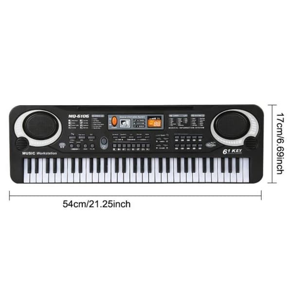 MOGOI Multifunksjonelt Barnepiano 61 Tangenter Keyboard med Mikrofon