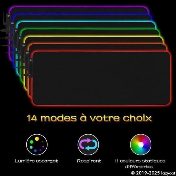 780 * 300 * 4 mm opplyst spillmusematte, spillmusematte med RGB LED-bakgrunnsbelysning