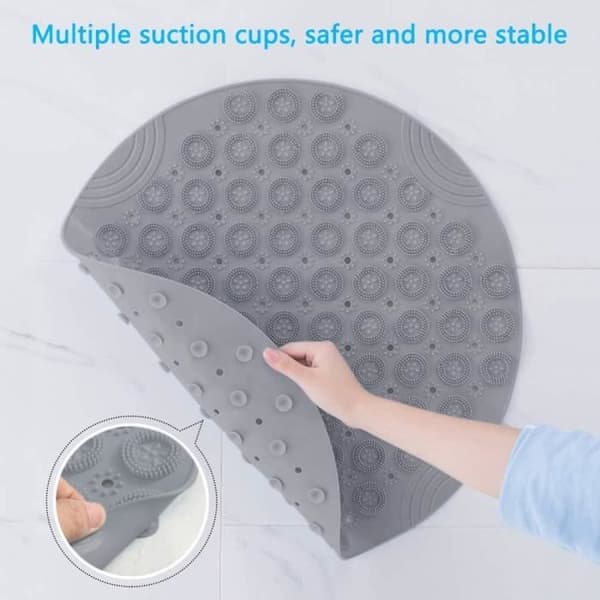 Duschmatta - Halkfri - 55 cm - Bubbeleffekt - Slitstark PVC - Grå