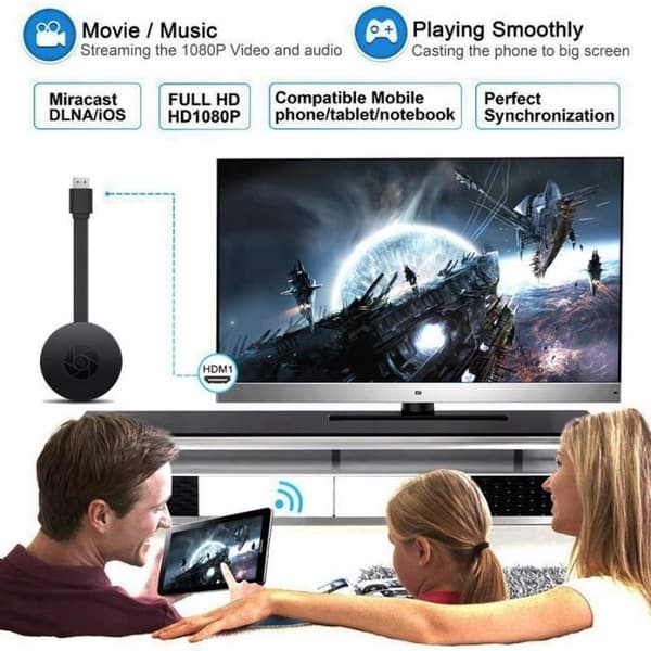 TV Digital HDMI Mediestreamer Video til Google Chromecast 2 Sort