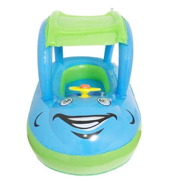Oppustelig babypool-flyder med baldakin