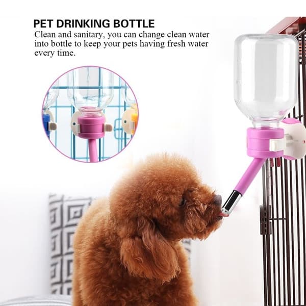 Bærbar vandfontæne til katte og hunde (150 ml, lyserød)