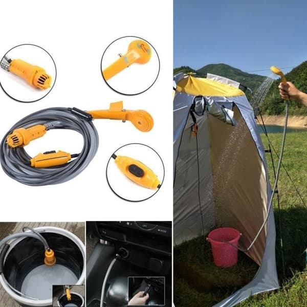 Bärbar campingdusch - NEUFU - Utomhusdusch 12V - 35W - 2m - 120g