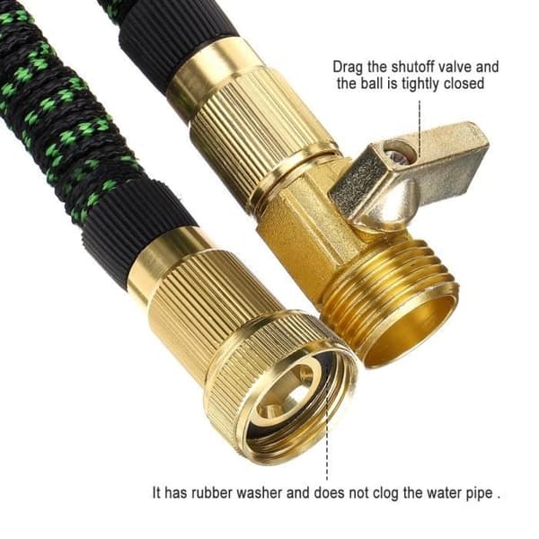 Hageslange - FlexiHose - 30M - 8 moduser - Sprøytepistol - Messingkobling