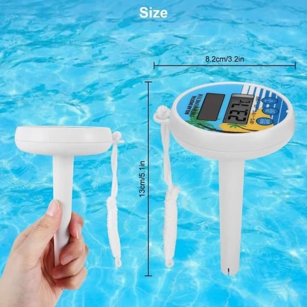 Flydende solcelledrevet digitalt pooltermometer - Elektronisk pooltermometer - Flydende solcelletermometer