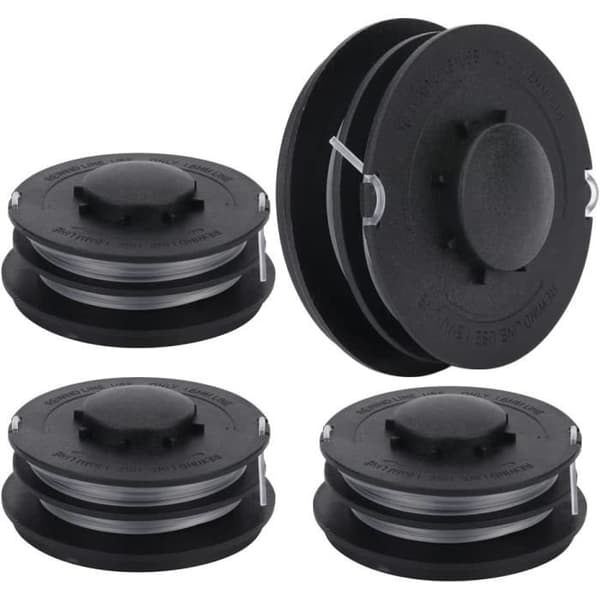 (Svart) 4-pakning trådspoler kompatible med Einhell GC-ET 4530, 10m, 2mm, strimmerspoler for Einhell 3405685